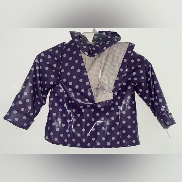 Du Pareil Au Meme Toddler Polka Purple Raincoat Size 4 - Picture 2 of 9